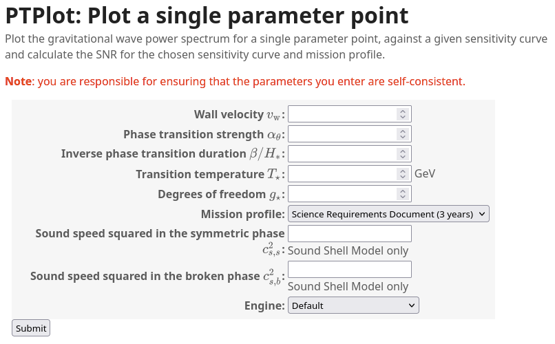 PTPlot form